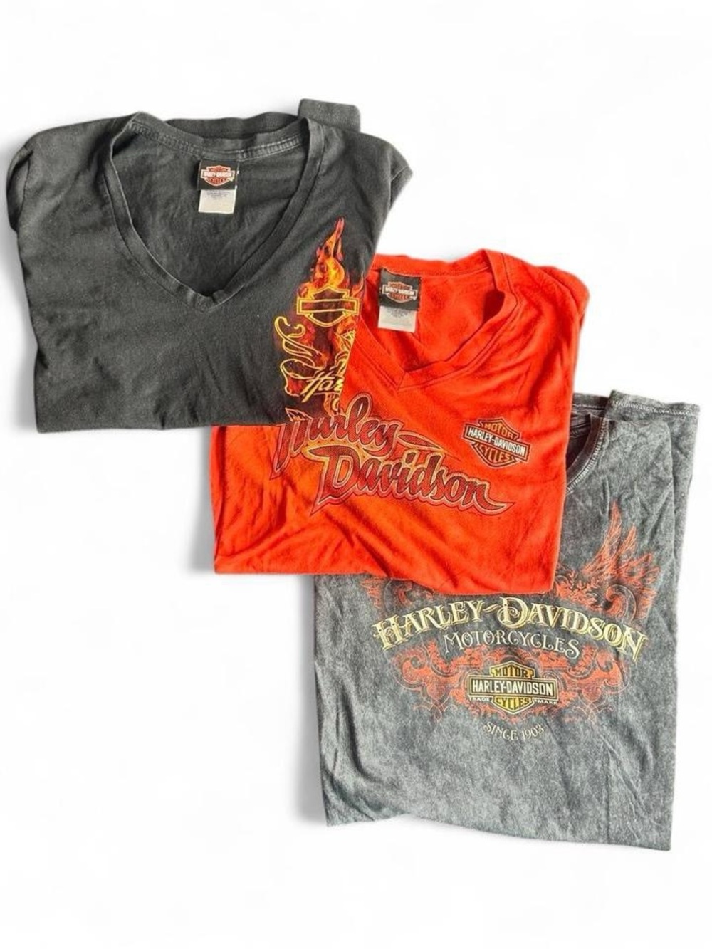 Harley Davidson, bundle of three short sleeve T-shirts